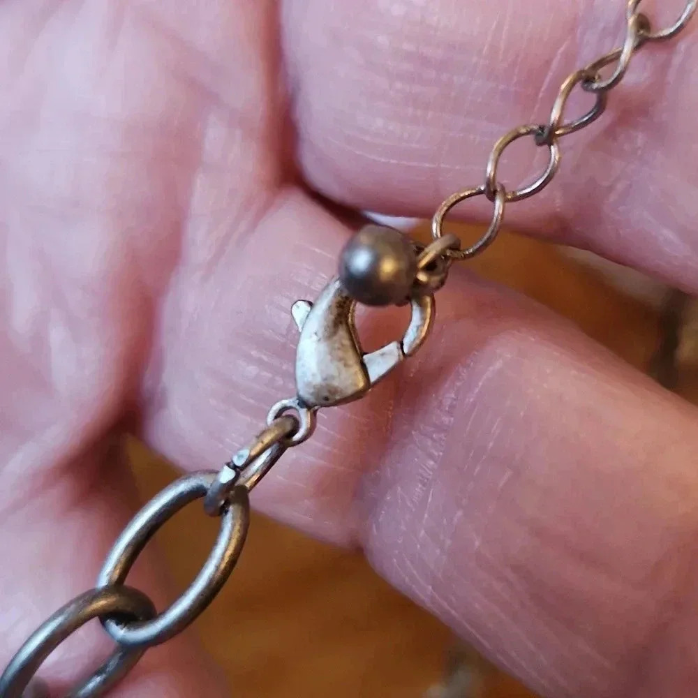 Silvertone Bead‎ BOHO Necklace 12" - Picture 5 of 8